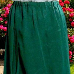 NEW! Handmade Hunter Green Long Silky Skirt